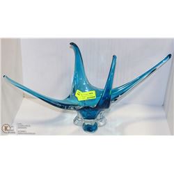 SIGNED CHALET ART GLASS DISH