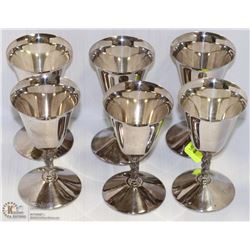 SET OF 6 PLATED BRASS GOBLETS