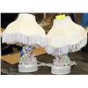Image 1 : PAIR  OF ESTATE PORCELAIN FIGURINE LAMPS