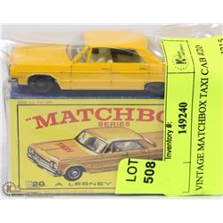 VINTAGE MATCHBOX TAXI CAB #20