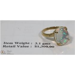 LADIES 10KT YELLOW GOLD OPAL RING WITH COA