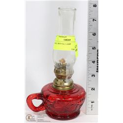 SMALL RED OIL LAMP WITH FINGER LOOP
