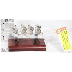 MAYFLOWER GLASS SHIP IN BOTTLE (THE MARY ROSE)