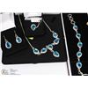Image 1 : BLUE TOPAZ .925 SOLID SILVER BRACELET, NECKLACE ,