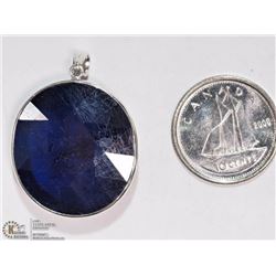 #41-14K WHITE GOLD BLUE SAPPHIRE PENDANT