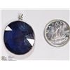 Image 1 : #41-14K WHITE GOLD BLUE SAPPHIRE PENDANT