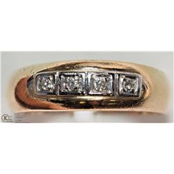 #46-10K YELLOW GOLD 4 DIAMOND MEN'S RING
