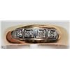 Image 1 : #46-10K YELLOW GOLD 4 DIAMOND MEN'S RING