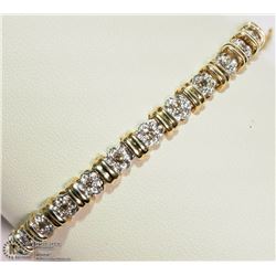 #47-10K YELLOW GOLD 25 DIAMOND 7.5INCH BRACELET