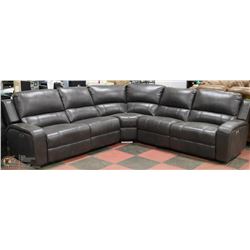 NEW GREY LEATHERETTE 3 PC ELECTRIC RECLINING