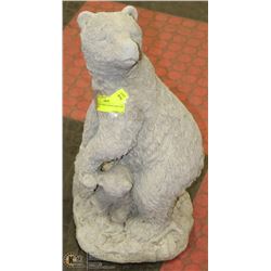 CONCRETE GRIZZLY BEAR AND CUB 19" HIGH