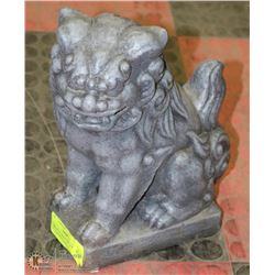 CONCRETE ORIENTAL LION PAINTED 10"  GARDEN/ YARD