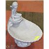 Image 1 : CONCRETE PAINTED PIXIE BIRDBATH    16" HIGH