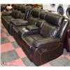 Image 1 : NEW BLACK LEATHERETTE CONSOLE RECLINING LOVE SEAT