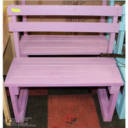 FUCSHIA WOOD YARD/PATIO BENCH
