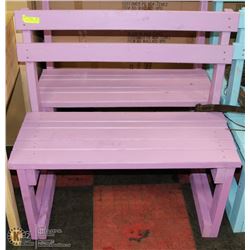 FUCSHIA WOOD YARD/PATIO BENCH