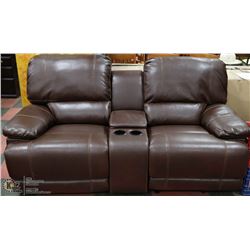 NEW BROWN LEATHERETTE GLIDER ROCKING RECLINING