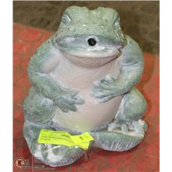 CONCRETE PAINTED SPITTING FROG 9" HIGH