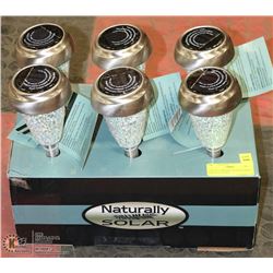 LOT OF 6 CHROME SOLAR PATHWAY CRACKLE LIGHTS