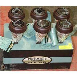 LOT OF 6 BRONZE SOLAR PATHWAY CRACKLE LIGHTS
