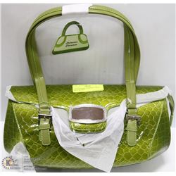 GREEN SNAKE HANDBAG LARGE BELT BUCKLE