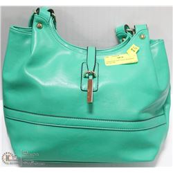 TURQUIOSE SOFT FEEL HANDBAG RETAIL $66
