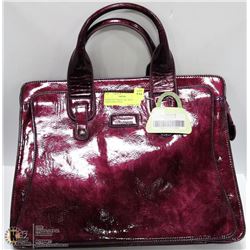 BURGUNDY BRIEFCASE WITH SHOULDER STRAP