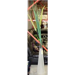 TALL GLASS VASE 29.5" H WITH REEDS