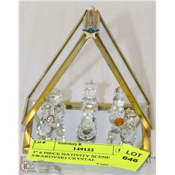 3" 6 PIECE NATIVITY SCENE SWAROVSKI CRYSTAL
