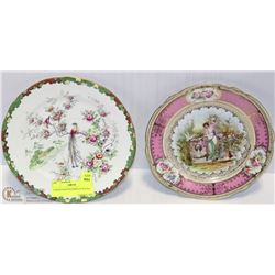 2-HAND PAINTED DISPLAY PLATES