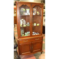 WOOD GIBBARD VINTAGE WOOD CORNER DISPLAY CABINET