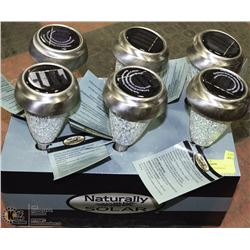 6 CHROME SOLAR PATHWAY CRACKLE LIGHTS