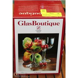 TWO SETS OF 2 - 6.5"H X 4.75"WIDE GLASBOUTIQUE