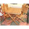 Image 1 : SOLID TEAK WOOD PATIO TABLE WITH 2 CHAIRS
