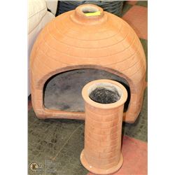 TERRA COTTA FIRE PLACE WITH CHIMNEY