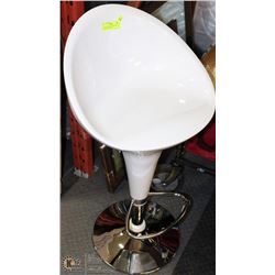 ACRYLIC EGG STYLE BAR STOOL W/ FOOT & ADJUSTABLE