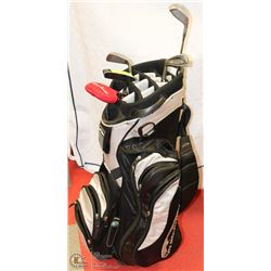 LARGE SUN MOUNTAIN GOLF BAG, 2 BAGS OF GOLF BALLS,