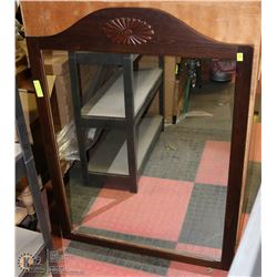 VINTAGE LARGE 31” X 42” WOODFRAMED MIRROR