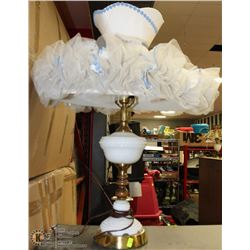 VINTAGE MILK GLASS LAMP