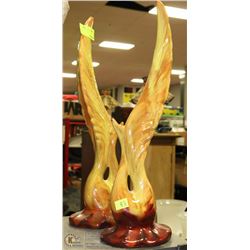 2 SEEWAI ART POTTERY ORNAMENTAL BIRDS