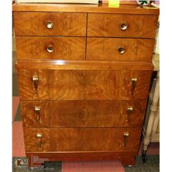 VINTAGE WALNUT 5 DRAWER CHEST OF DRAWERS