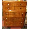 Image 1 : VINTAGE WALNUT 5 DRAWER CHEST OF DRAWERS