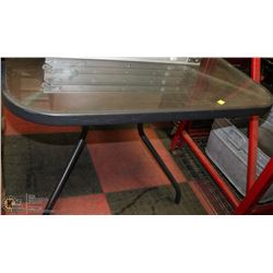 METAL AND GLASS PATIO TABLE