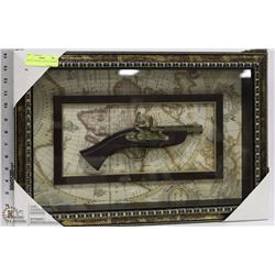 REPLICA  1 MUSKET DISPLAY FRAMED