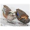 Image 1 : PAIR OF HAND PAINTED DUCKS . CERAMIC & WOOD