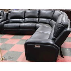 NEW BLACK LEATHERETTE 2 PC SECTIONAL