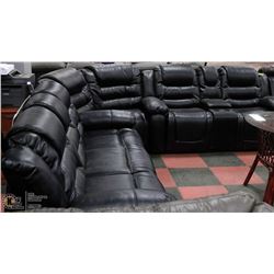 NEW CARL BLACK LEATHERETTE DELUXE RECLINING
