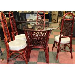 6PC ESTATE BAMBOO TABLE SET WITH 4 CHAIRS