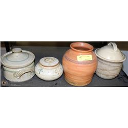 3 ASSORTED CERAMIC POTS