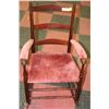 Image 1 : WOOD AND VELVET ROCKING CHAIR